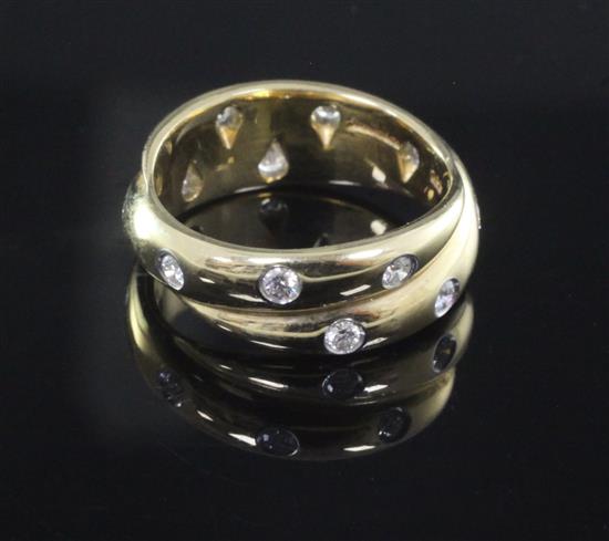 A modern Tiffany & Co 18ct gold, platinum and diamond Etoile ring, size K.